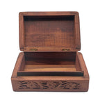 Floral Design Handcrafted Wooden Box 6" x 4"