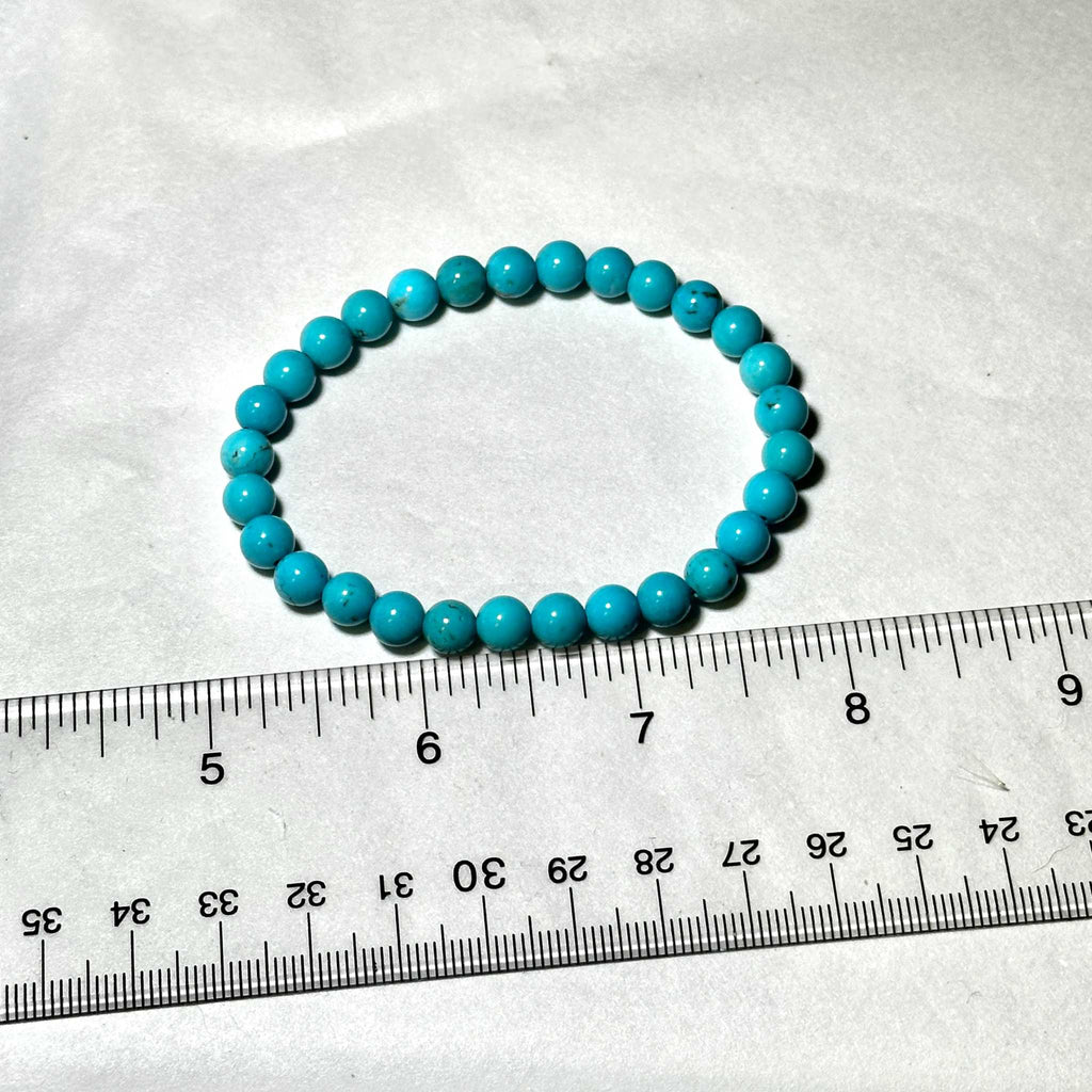 Blue Howlite Round Bead Bracelet - Anger Dissipation