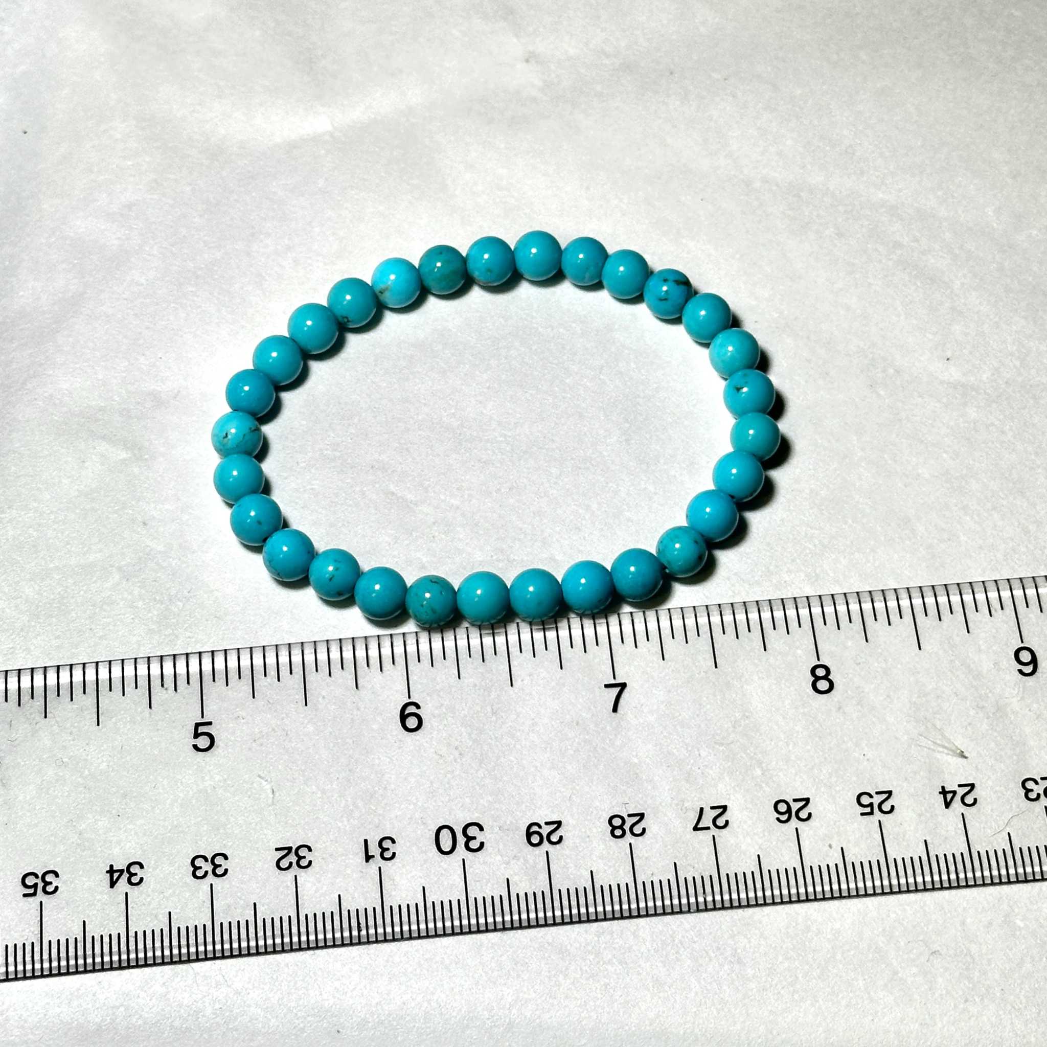 Blue Howlite Round Bead Bracelet - Anger Dissipation