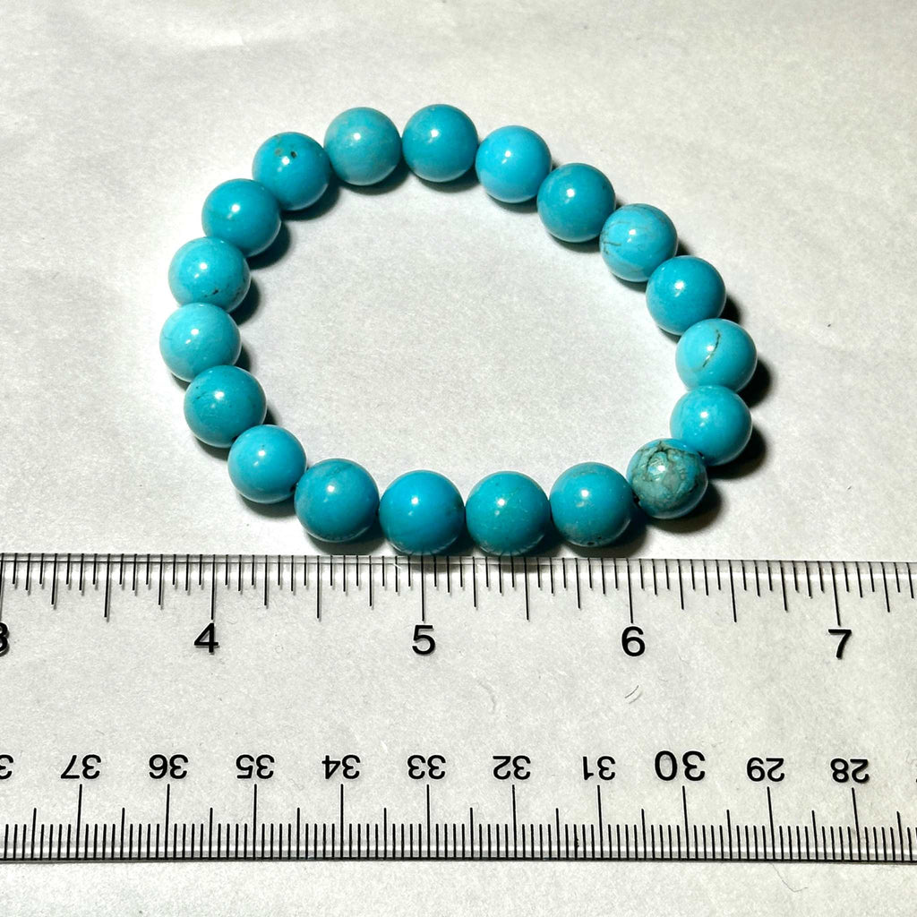 Blue Howlite Round Bead Bracelet - Anger Dissipation