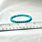 Blue Howlite Round Bead Bracelet - Anger Dissipation