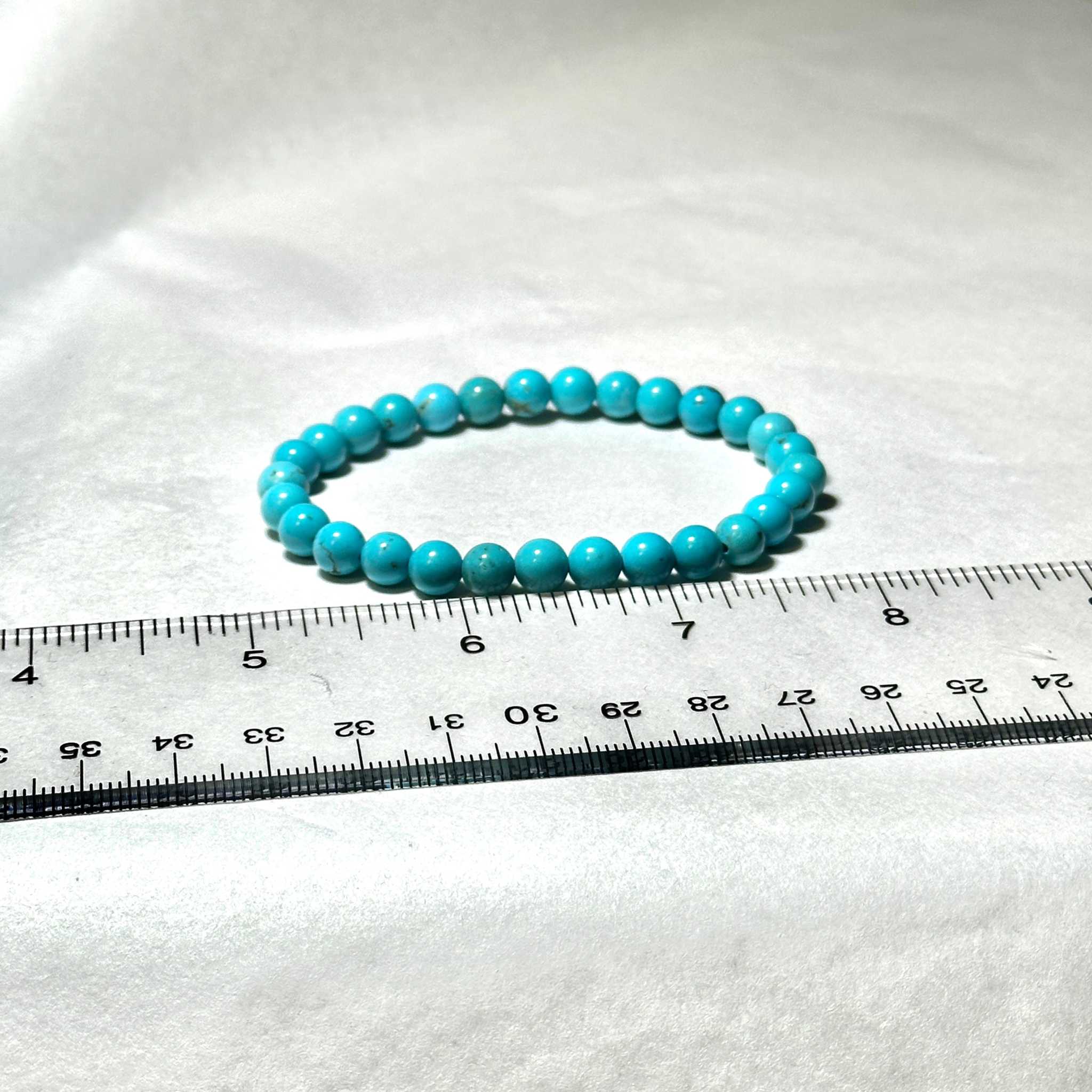 Blue Howlite Round Bead Bracelet - Anger Dissipation