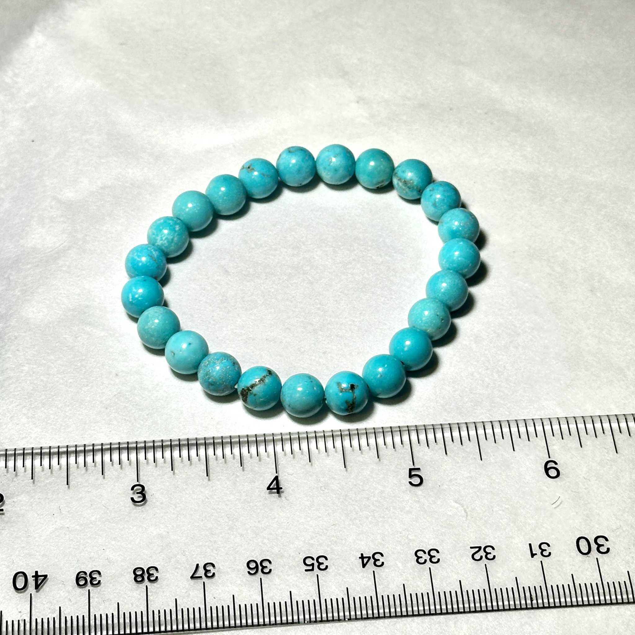 Blue Howlite Round Bead Bracelet - Anger Dissipation