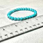 Blue Howlite Round Bead Bracelet - Anger Dissipation
