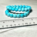 Blue Howlite Round Bead Bracelet - Anger Dissipation