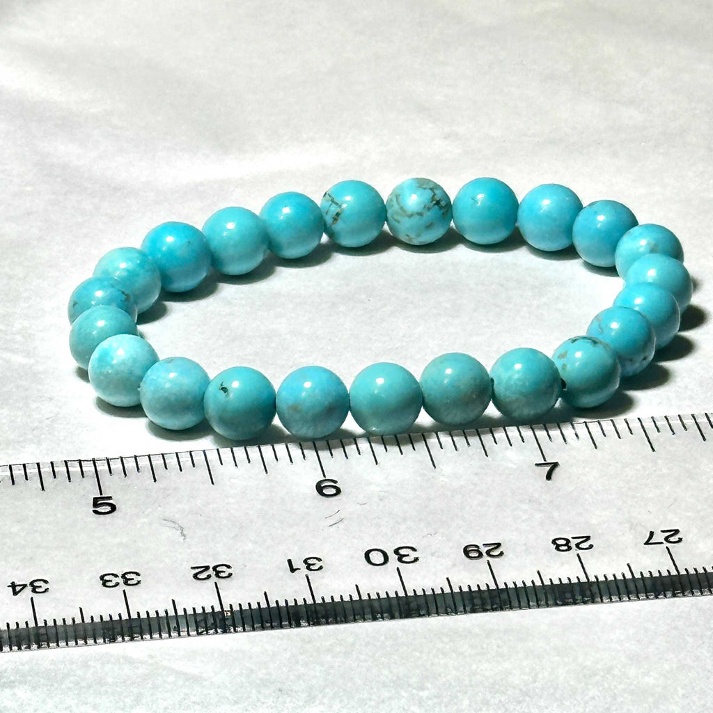 Blue Howlite Round Bead Bracelet - Anger Dissipation
