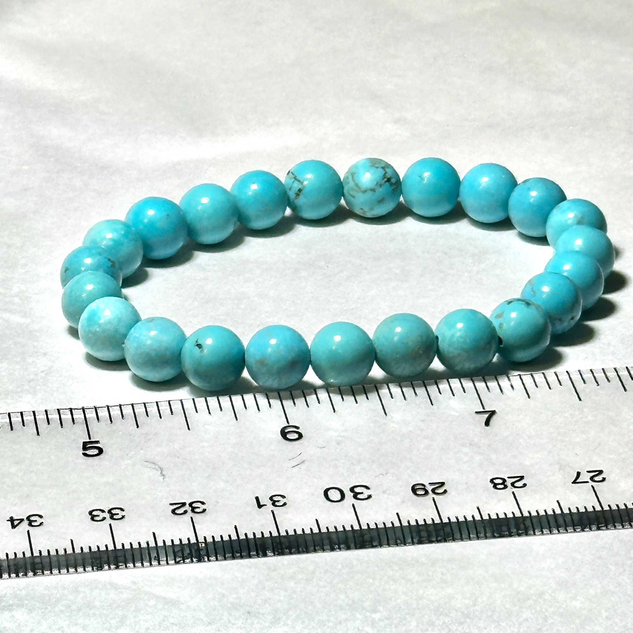 Blue Howlite Round Bead Bracelet - Anger Dissipation
