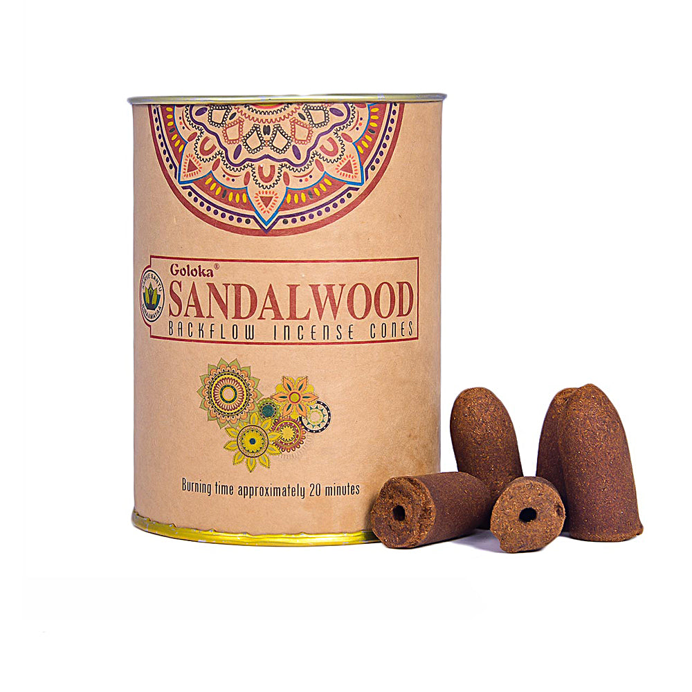 Goloka Sandalwood Backflow Incense Cones