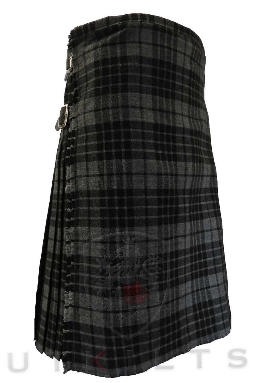 Traditional Kilt – Premium 6–8 Yard Wool, Gray Watch