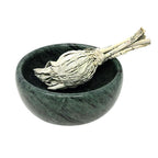 Green Marble Smudge Bowl 4"