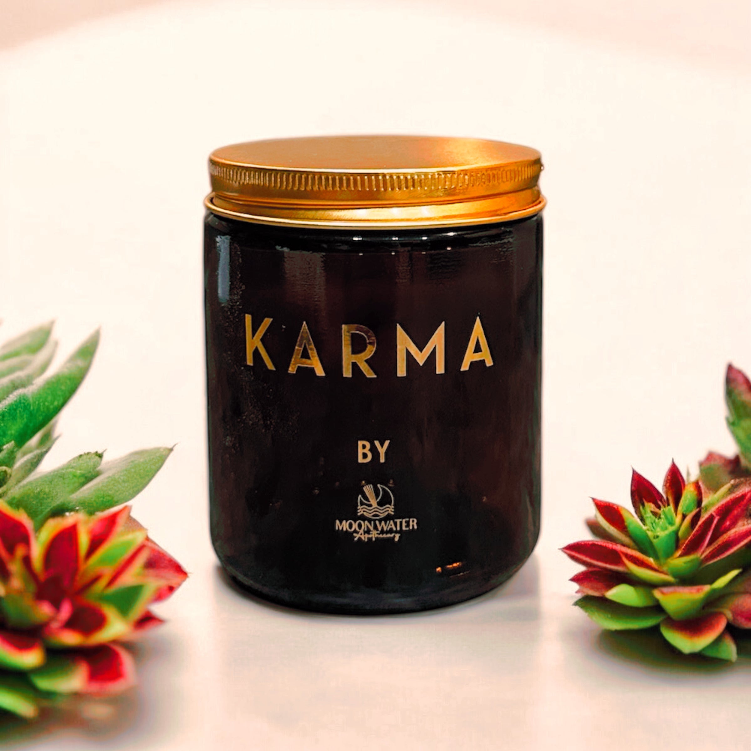 KARMA CANDLE - HIDDEN CRYSTALS INSIDE! -- by Moon Water Apothecary!