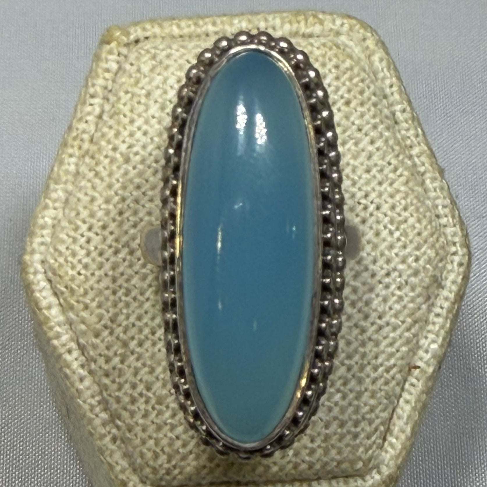 Chalcedony Ring - Size 6 - Deco