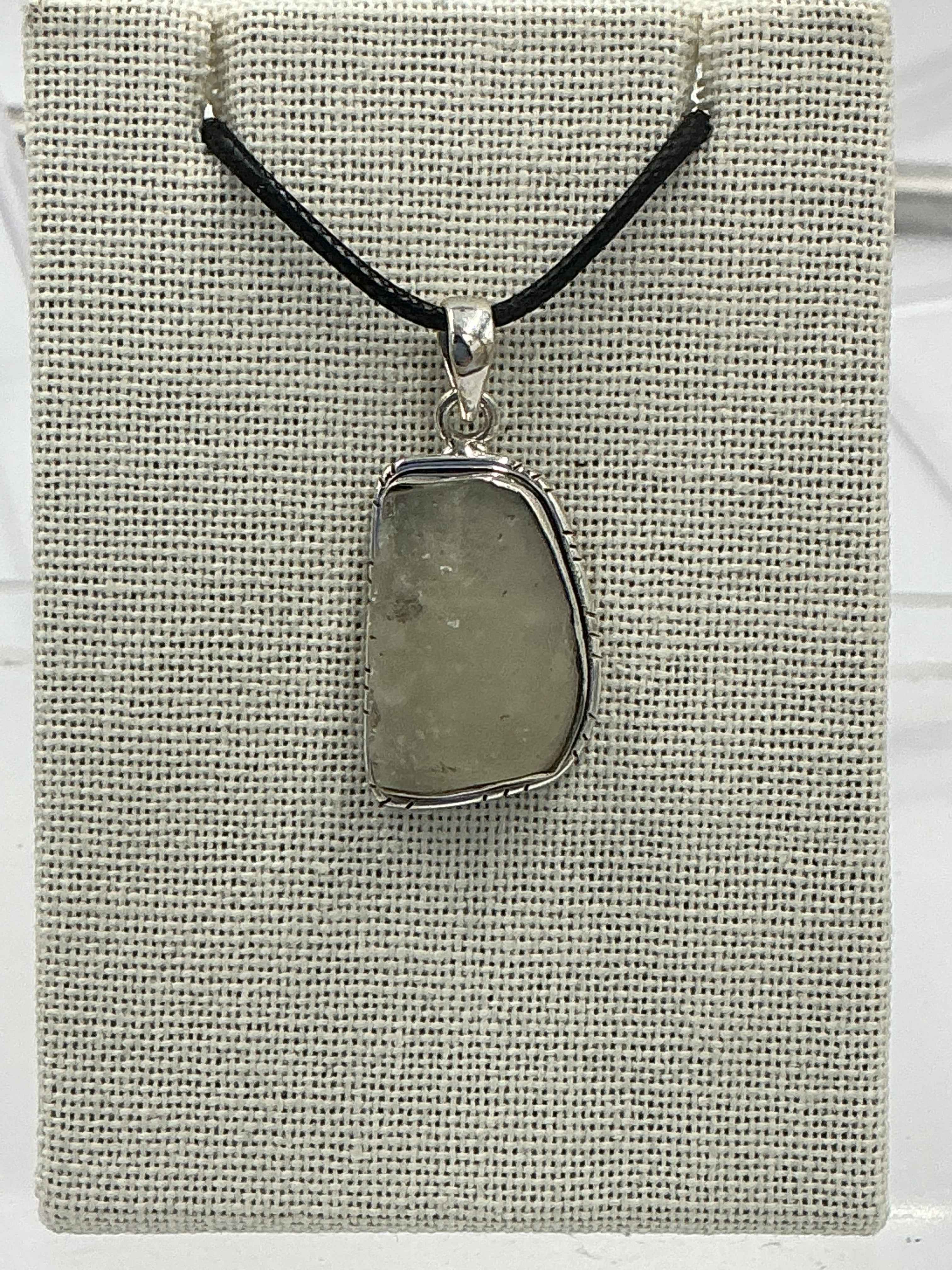 Sterling Silver Lined Bezel Libyan Desert Glass  Pendant