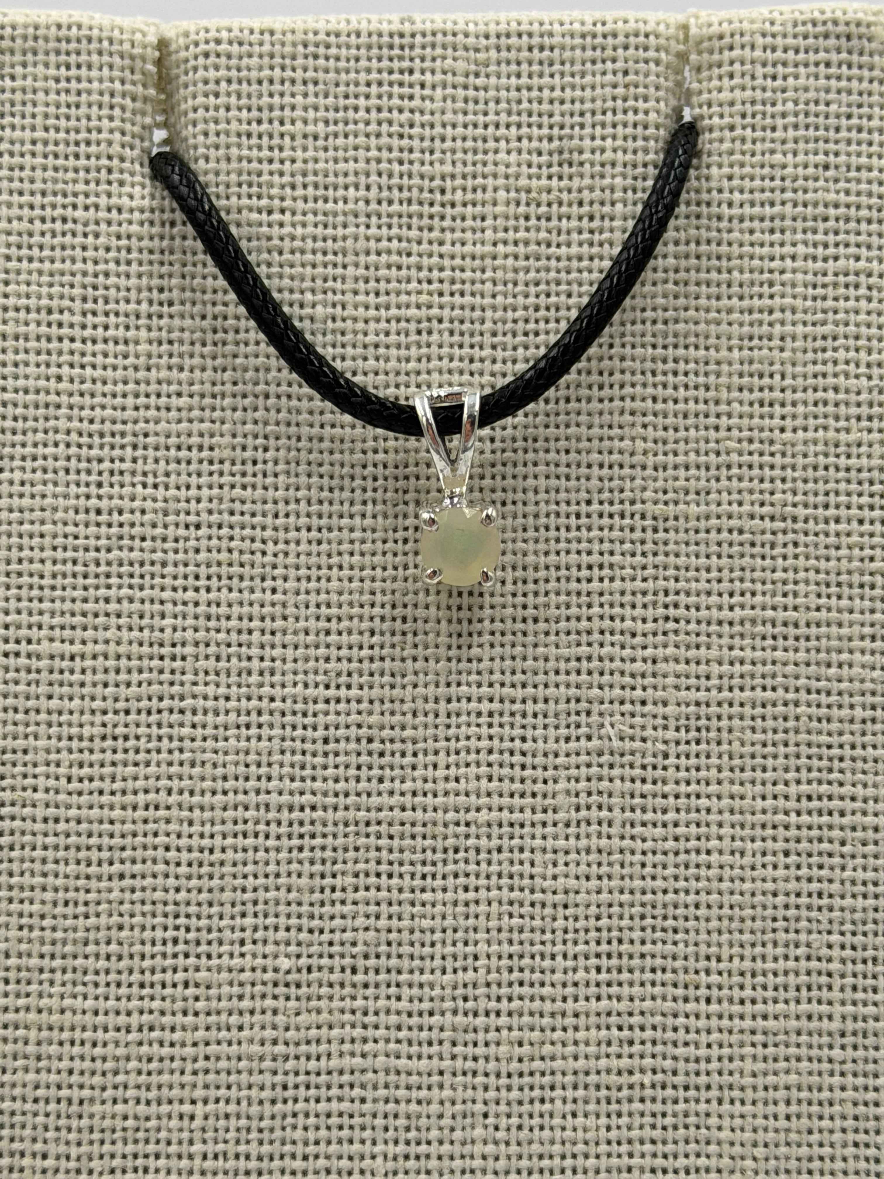 Sterling Silver Round Ethiopian Opal Pendant