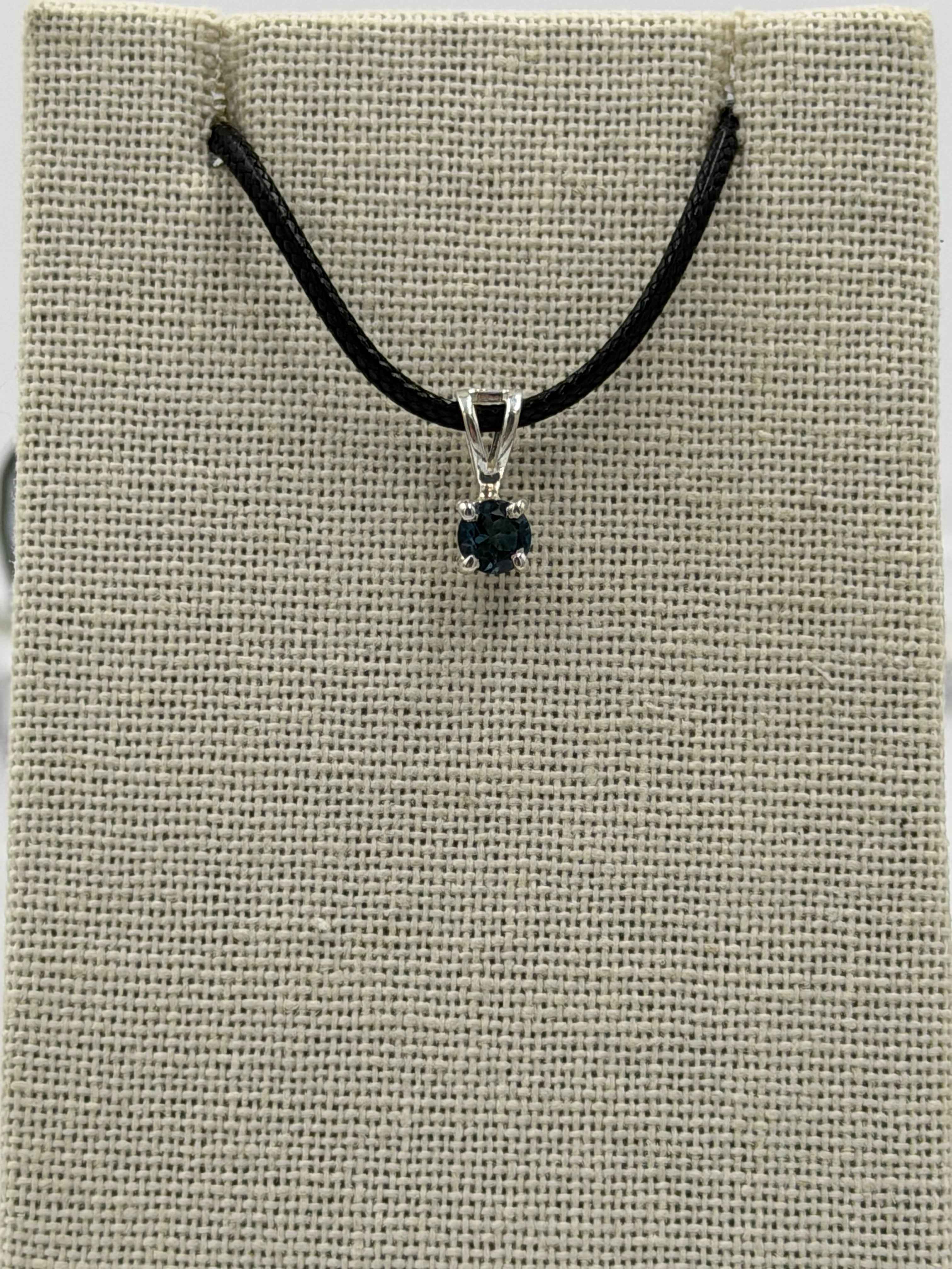 Sterling Silver Round London Blue Topaz Pendant