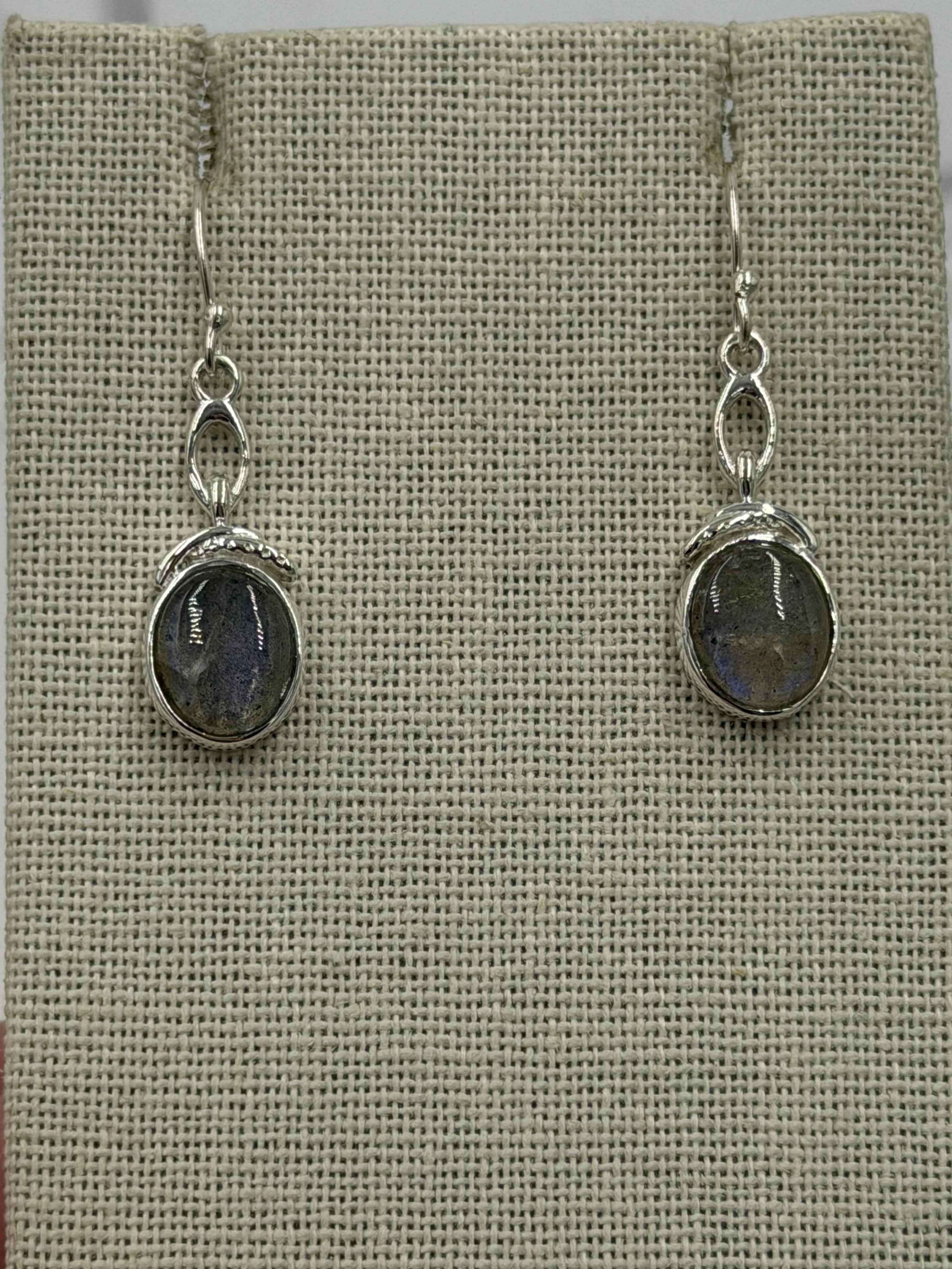 Sterling Silver Single Chain Labradorite Dangle Earrings