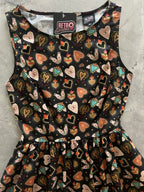 Flaming Hearts Midi Dress