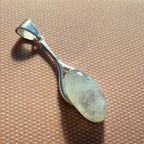 Sterling Silver Gemstone Drop Pendant – Labradorite or Rainbow Moonstone