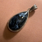 Teardrop Pietersite Pendant in Sterling Silver (Dark Gold Veins)