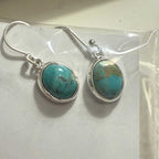 Classic Oval Turquoise Earrings in Sterling Silver