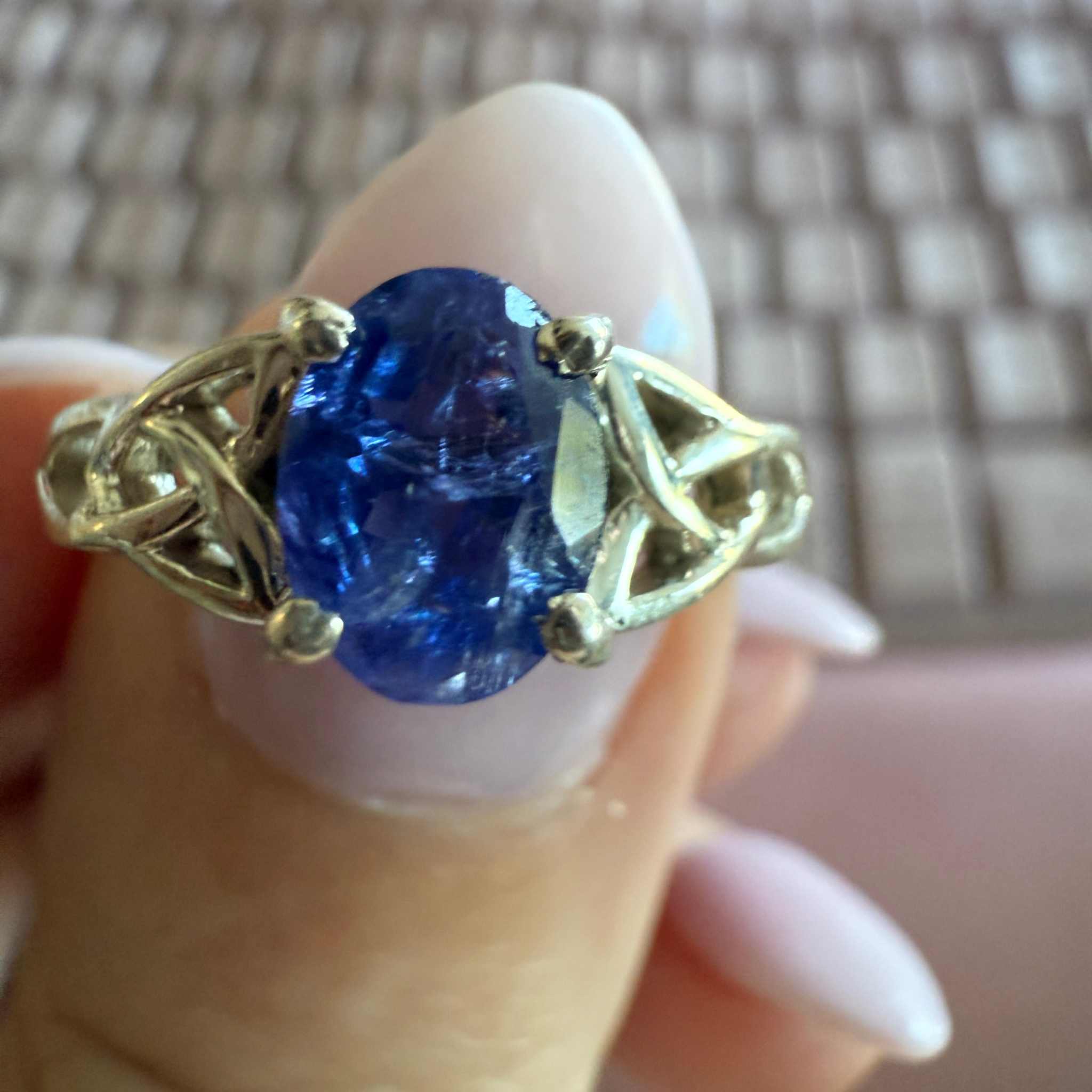 Tanzanite Celtic Knot Sterling Silver Ring – Size 8 – Intuition, Ancestral Wisdom & Spiritual Protection