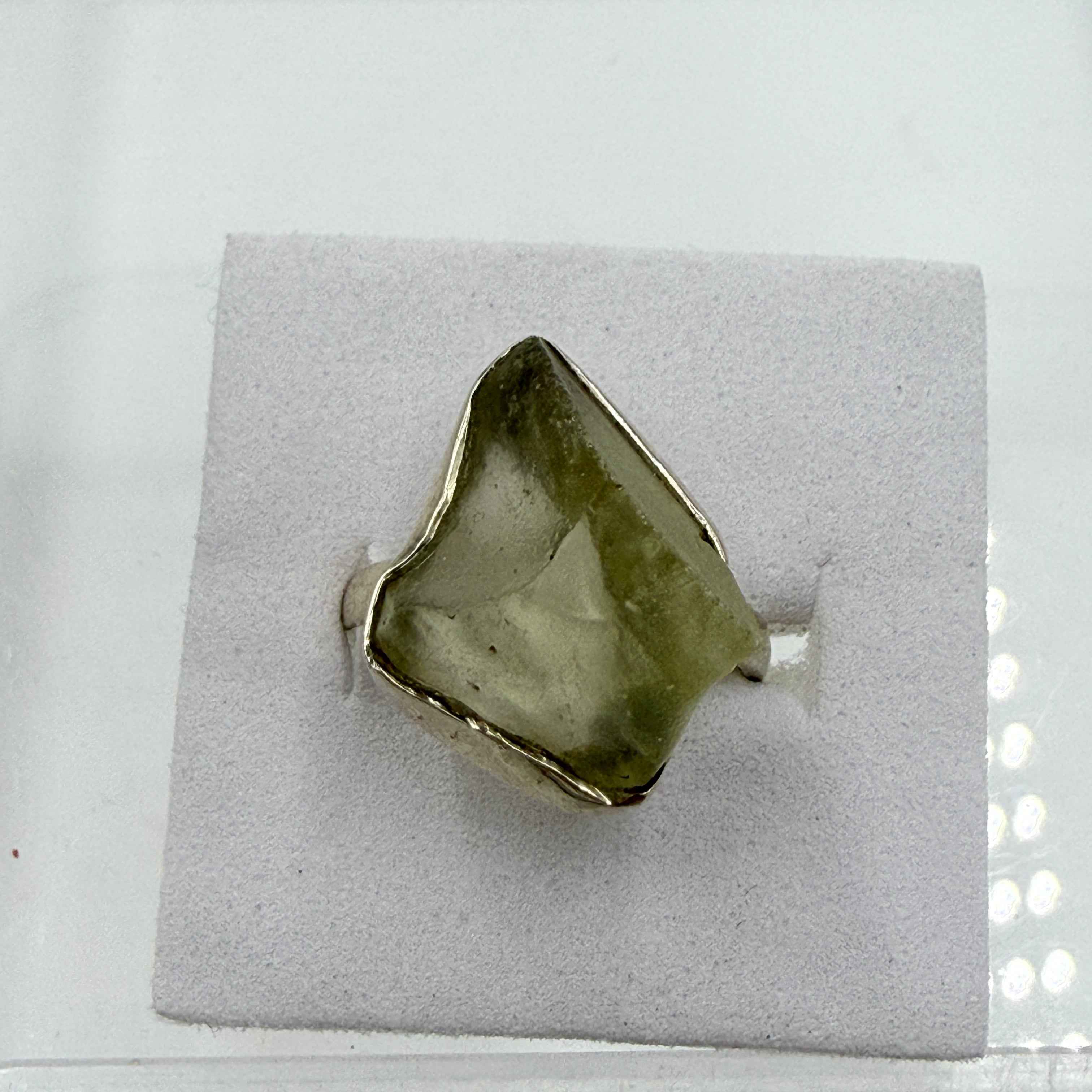 Sterling Silver Libyan Desert Glass Ring - Size 6- Cosmic, Illuminating & Transformative