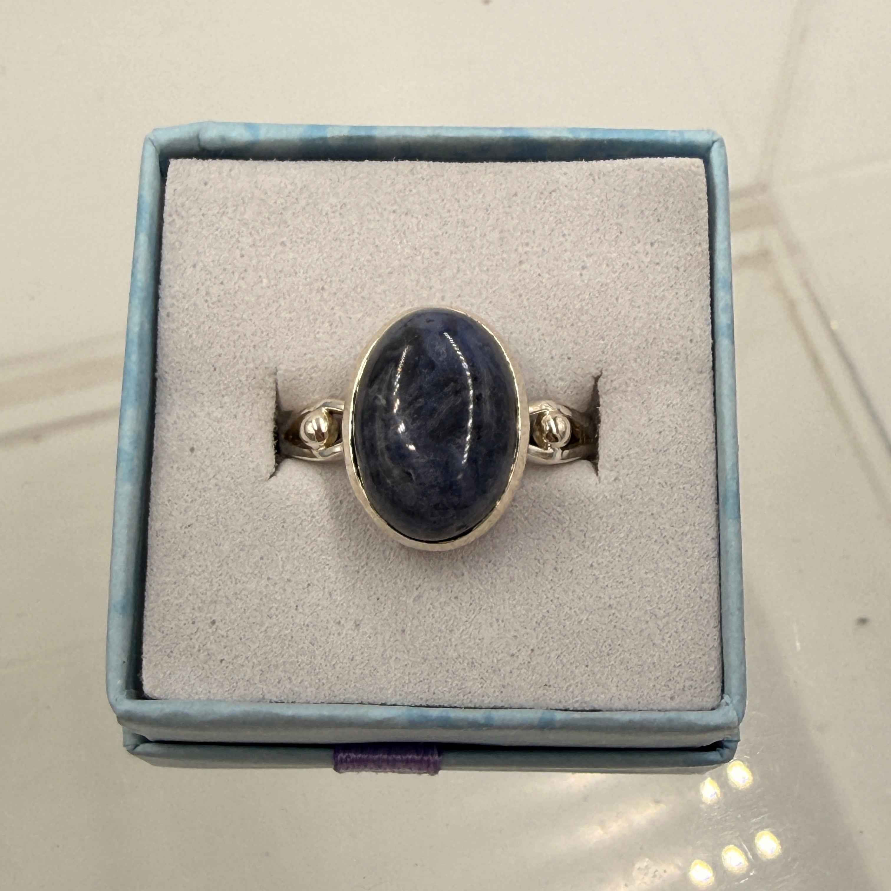 Sterling Silver Split Bead Banded Pietersite Ring - Size 9 - Grounding, Transformative & Insightful