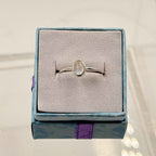 Dainty Rainbow Moonstone Ring