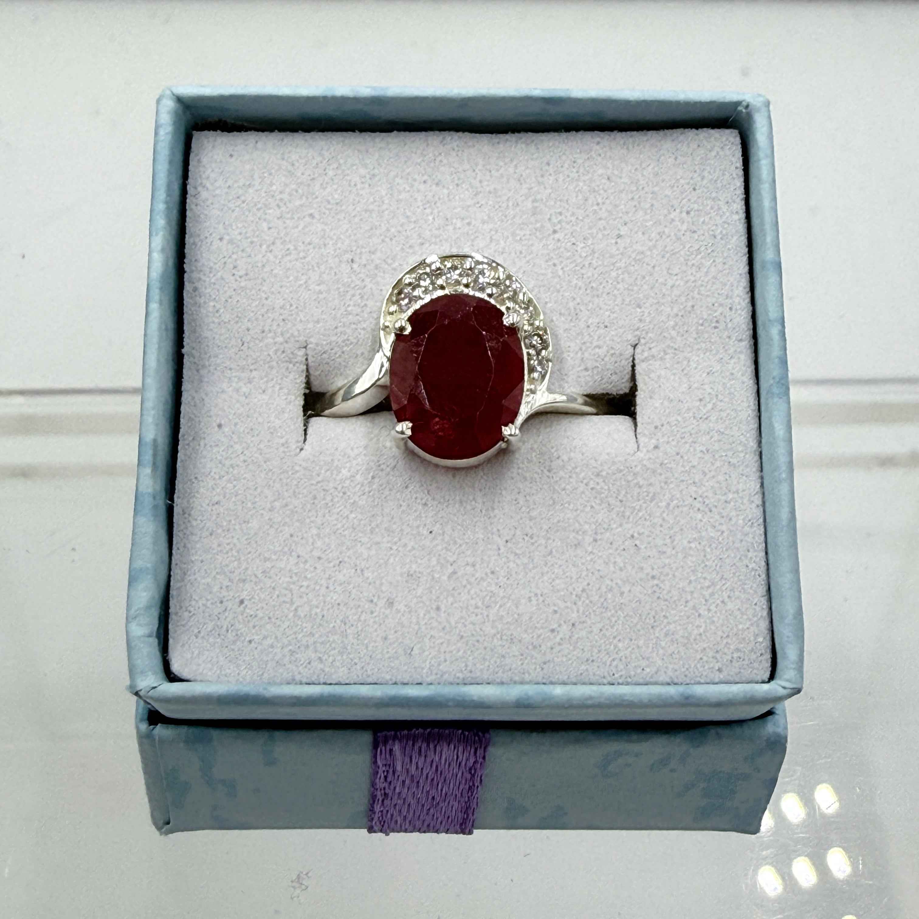 Sterling Silver Wave Ruby Ring - Size 9 - Passionate, Vital & Empowering