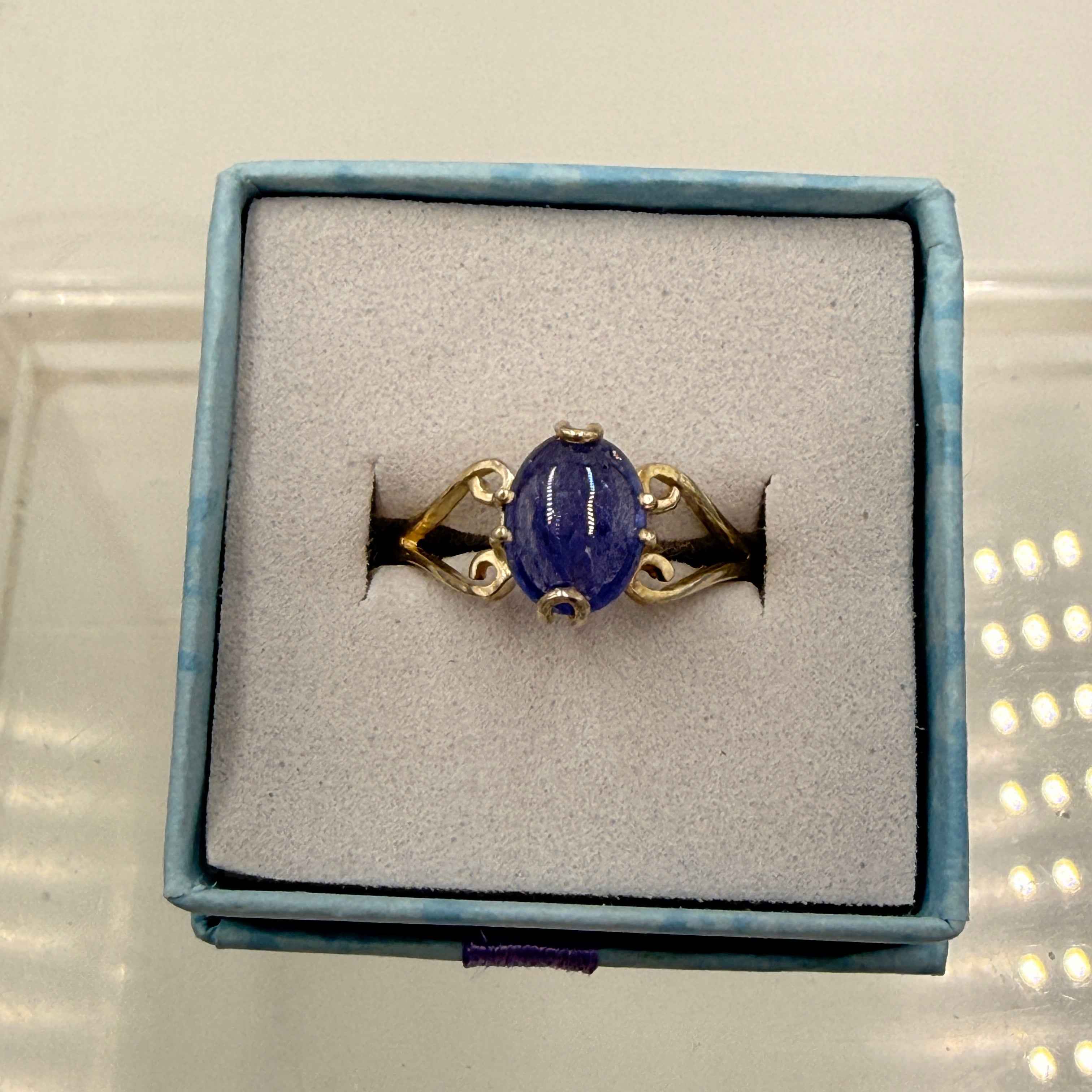 Sterling Silver Flowy Split Banded Oval Tanzanite Ring - Size 8 - Spiritual, Intuitive & Elevated