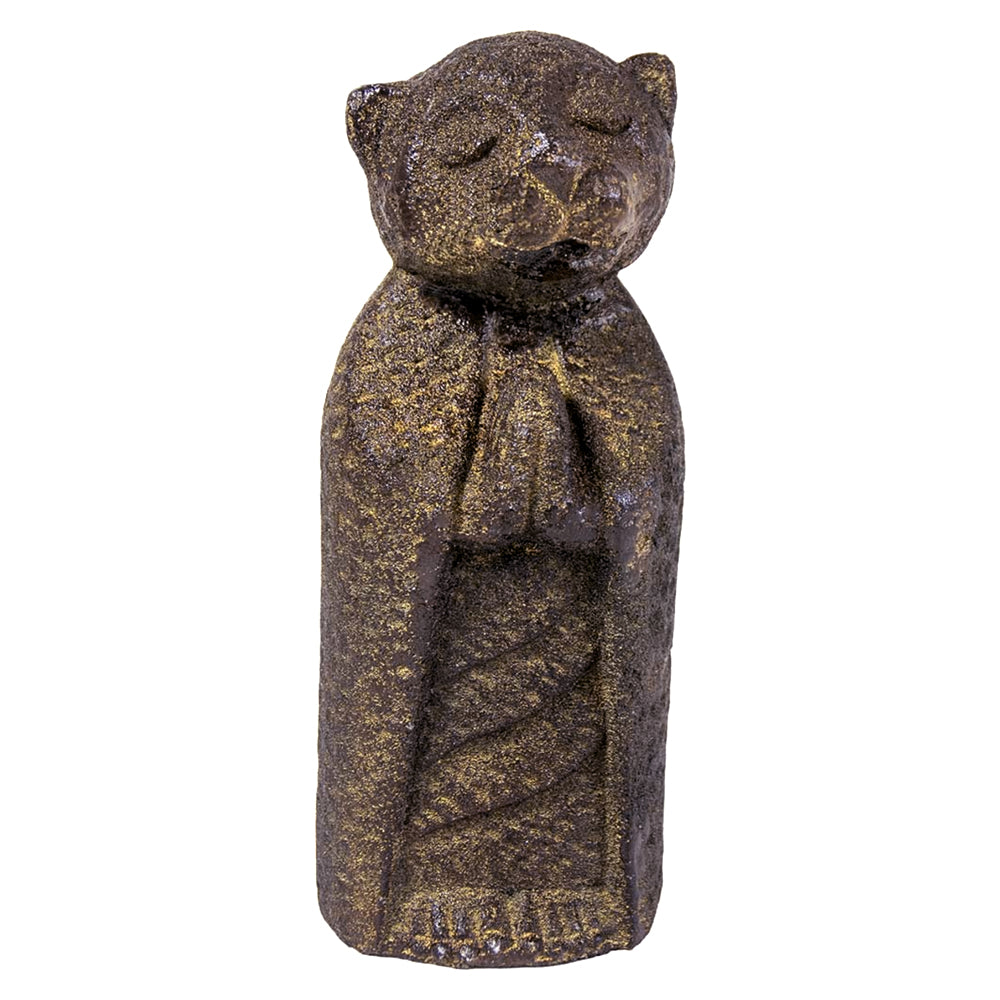 Jizo Cat Volcanic Stone Statue