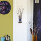 Large Glass Evil Eye with Long Twigs Wall Hanging - Handcrafted