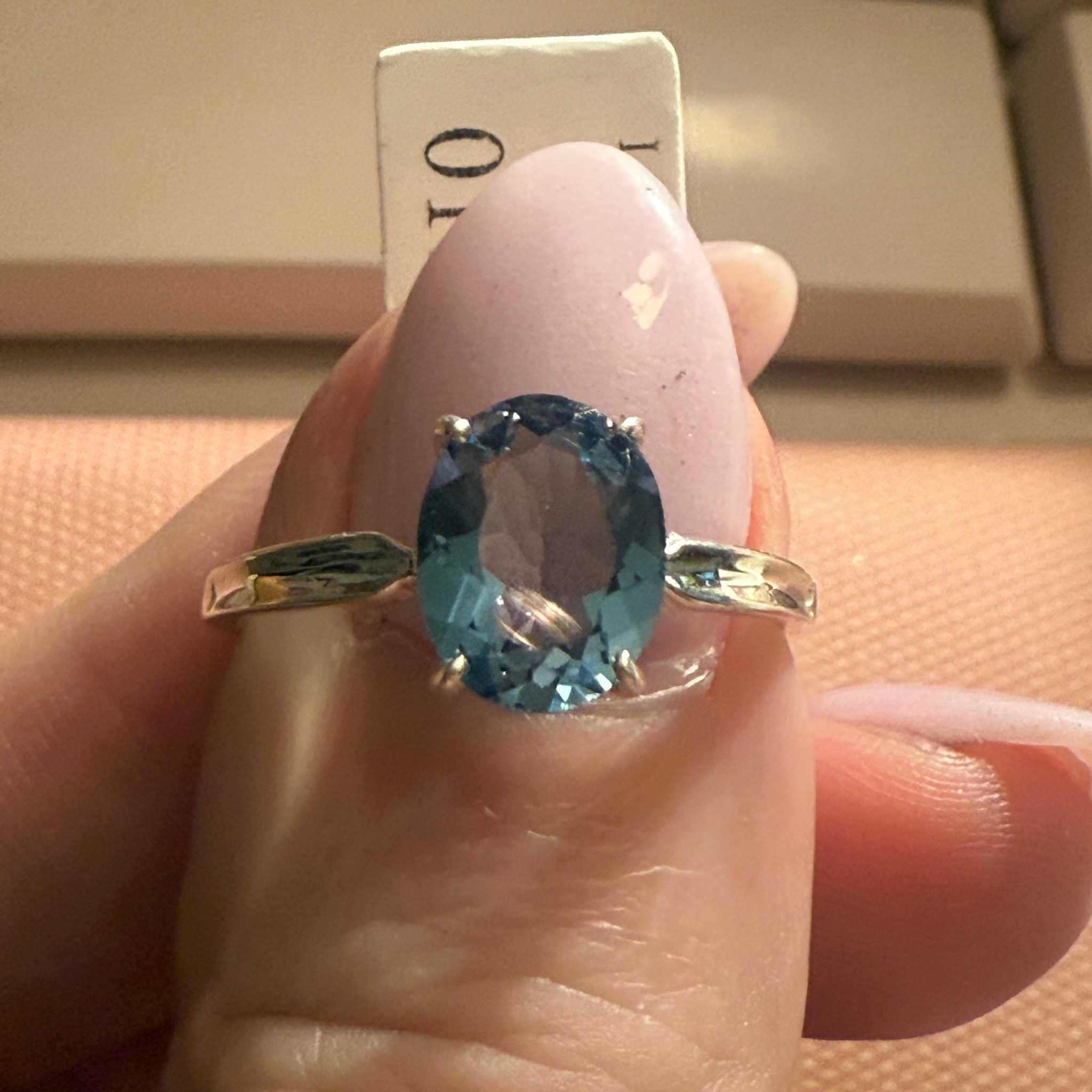 Sterling Silver London Blue Topaz “Still Waters” Ring (Size8)