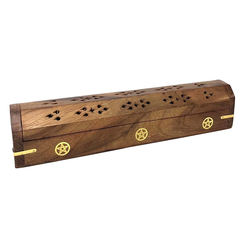 Pentacle Wooden Coffin Box Burner
