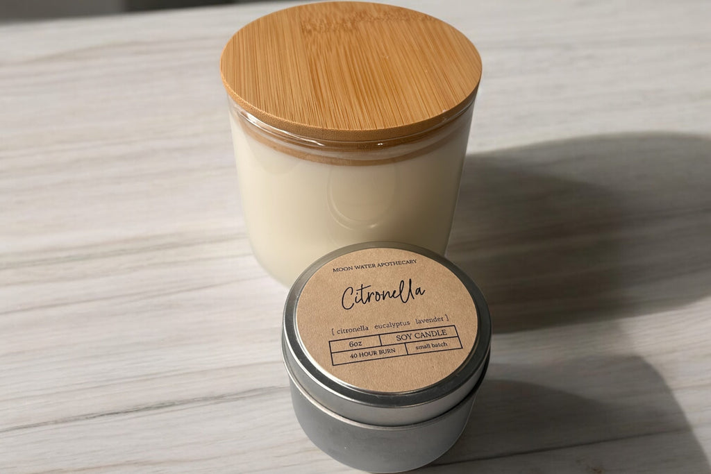Citronella Candle – 16 oz 3-Wick Outdoor Mosquito Repellent with Essential Oils -- by Moon Water Apothecary!