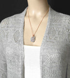 Celestite Crystal Wire-Wrapped Pendant in Copper, Sky-Blue Gemstone Necklace, Handmade