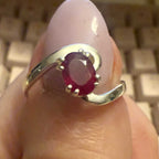 Ruby Spiral Sterling Silver Ring
