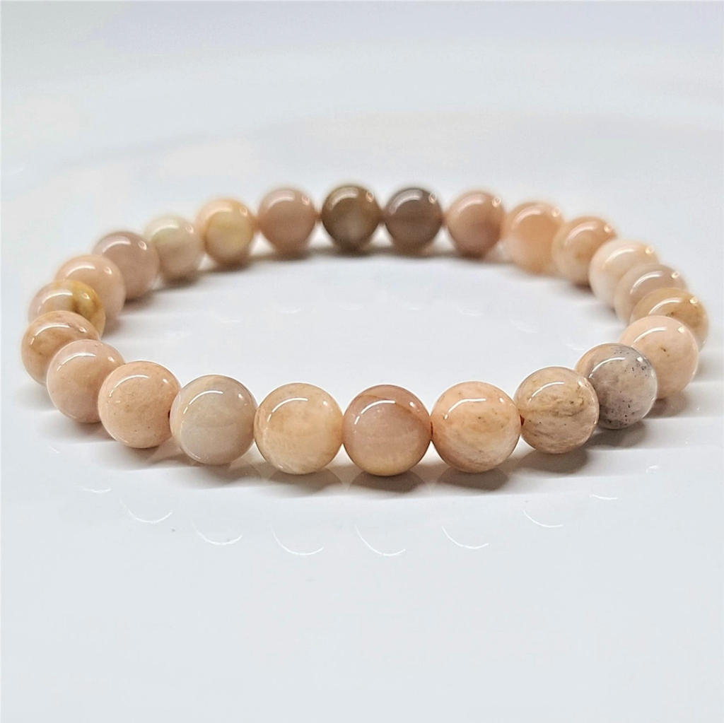 Moonstone Round Bead Bracelet - The Traveler's Stone