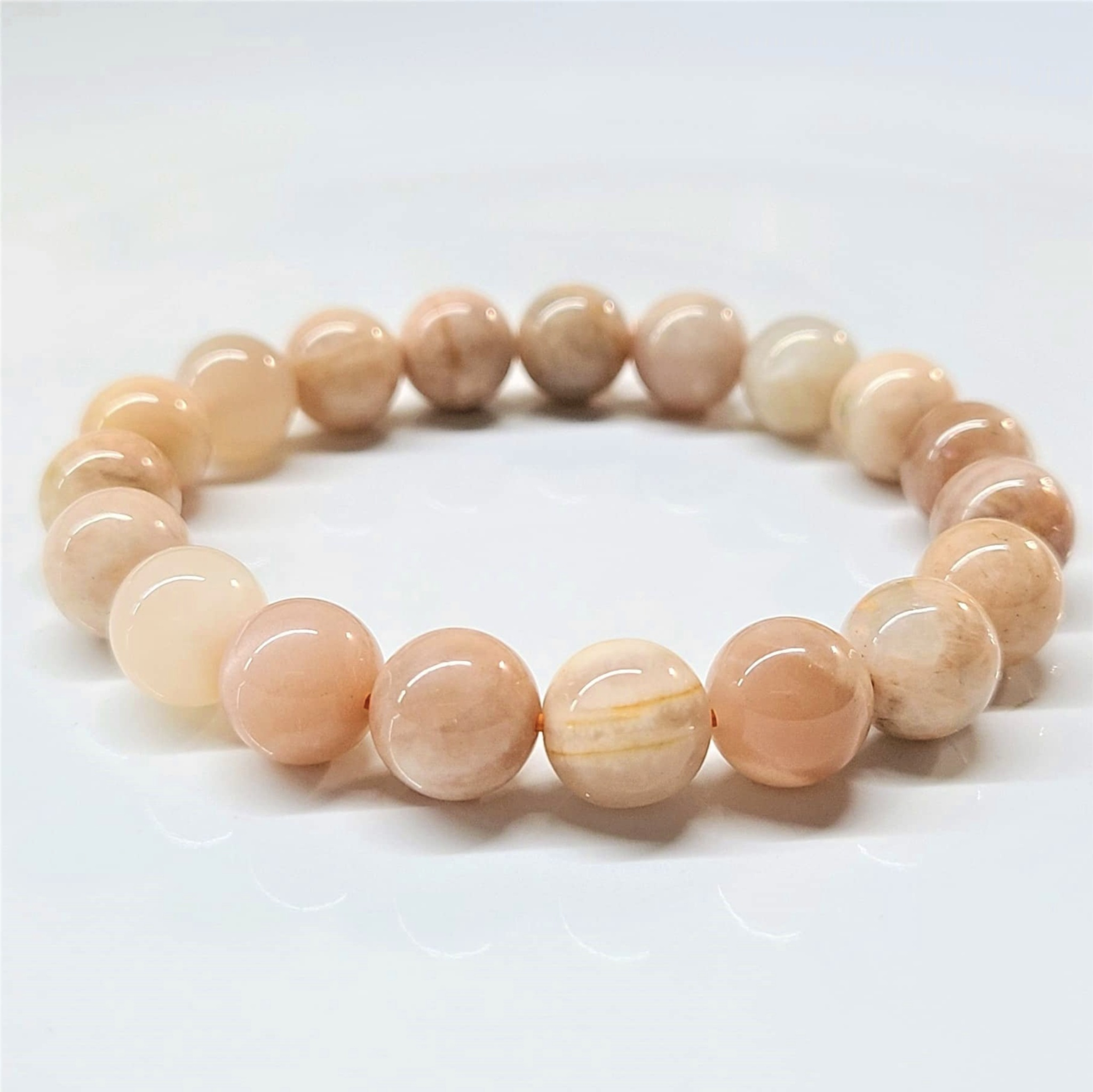 Moonstone Round Bead Bracelet - The Traveler's Stone