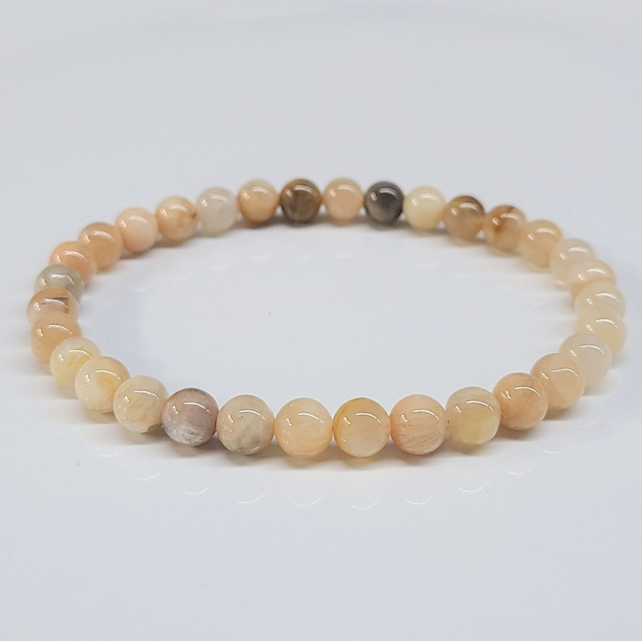 Moonstone Round Bead Bracelet - The Traveler's Stone