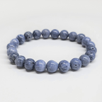 Blue Coral Round Bead Bracelet