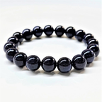 Blue Goldstone Round Bead Bracelet - Symbol of the Night Sky