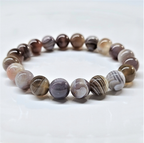 Botswana Agate Round Bead Bracelet