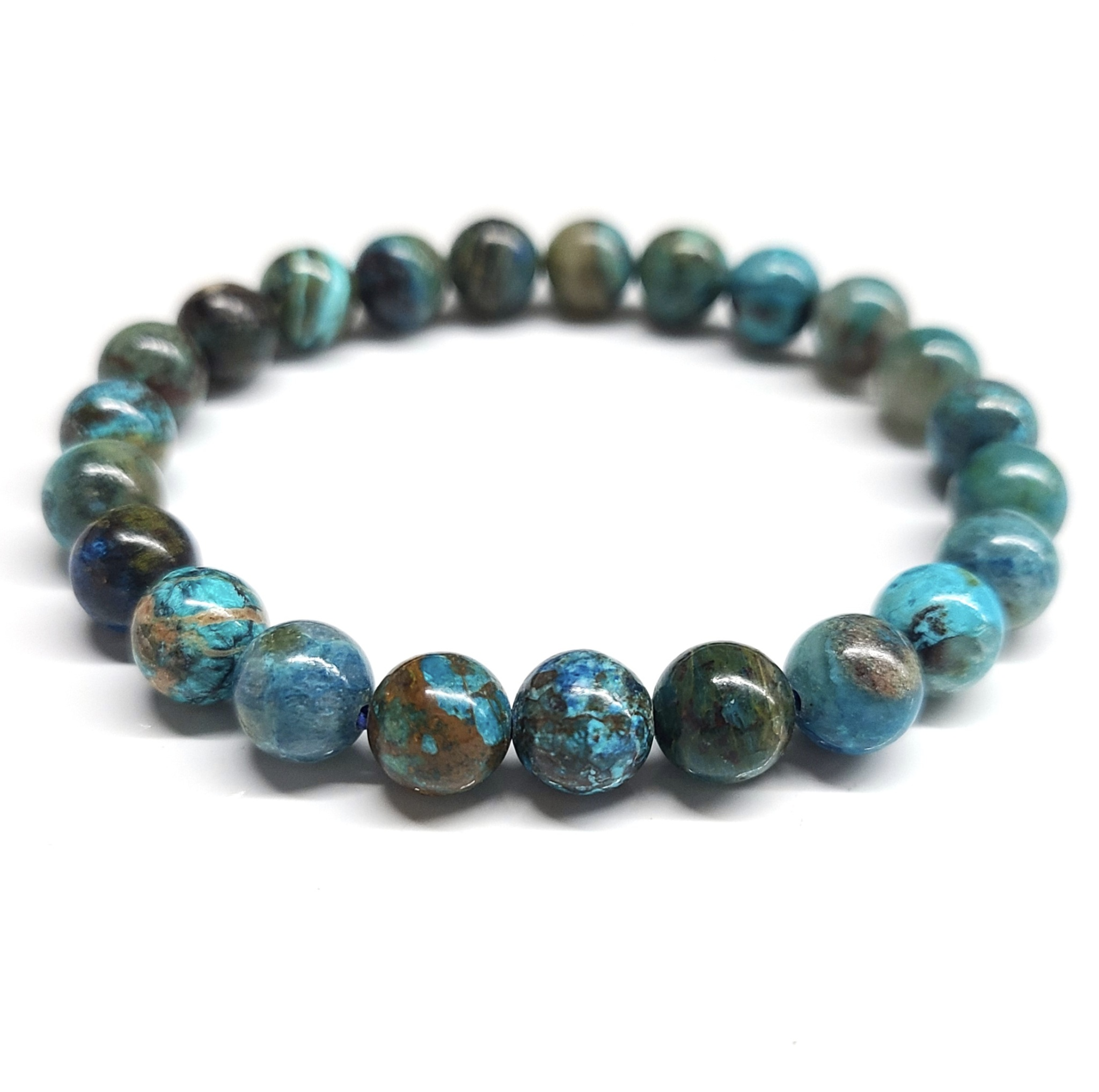 Chrysocolla Round Bead Bracelet - The Peace Stone