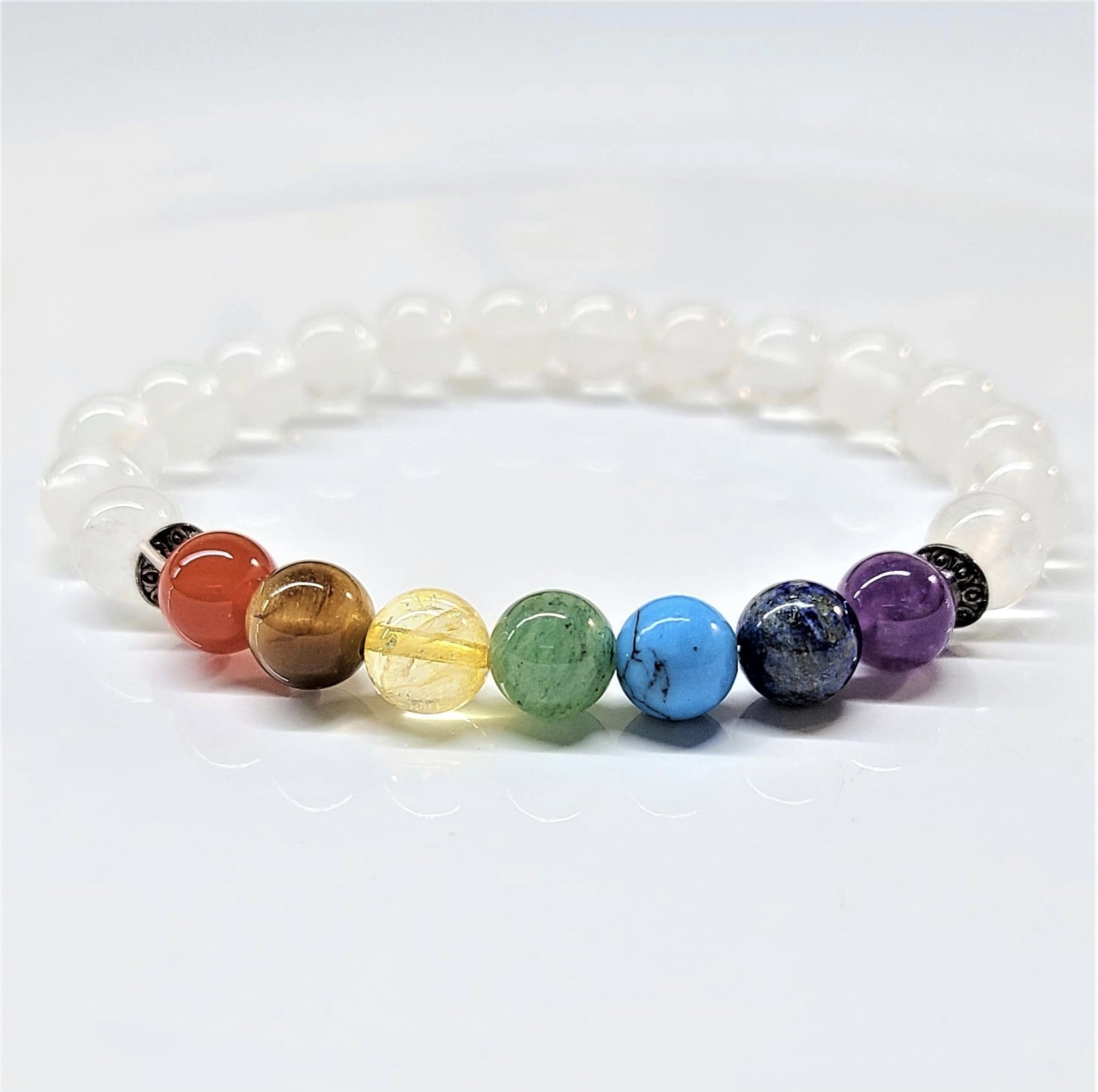 Clear Quartz Chakra Round Bead Bracelet 8mm - The Master Healer