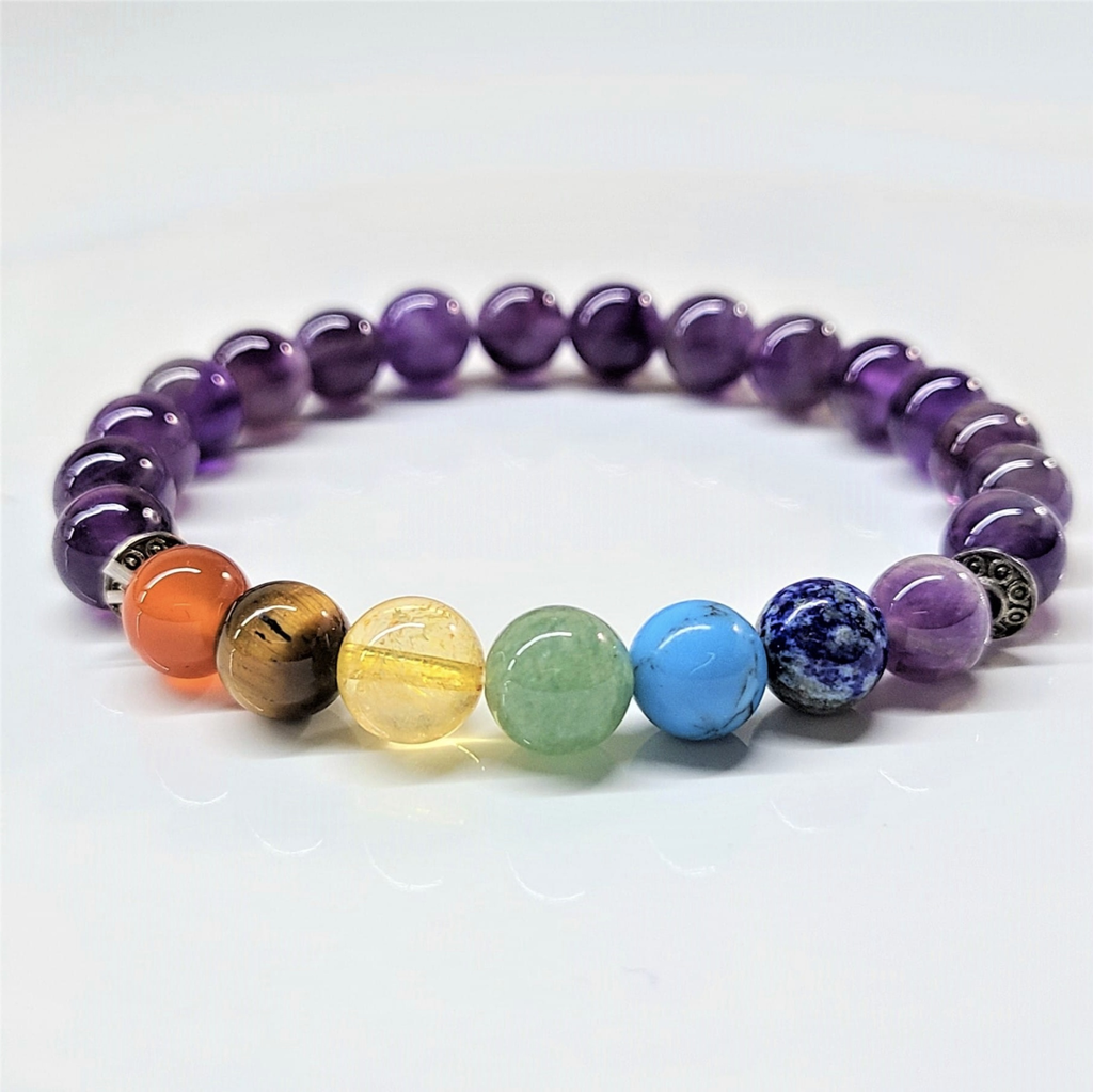Amethyst Chakra Round Bead Bracelet - The Serenity Stone