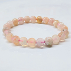Flower Agate Round Bead Bracelet - Stone of the Divine Feminine