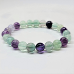 Fluorite Round Bead Bracelet - The Student's Stone