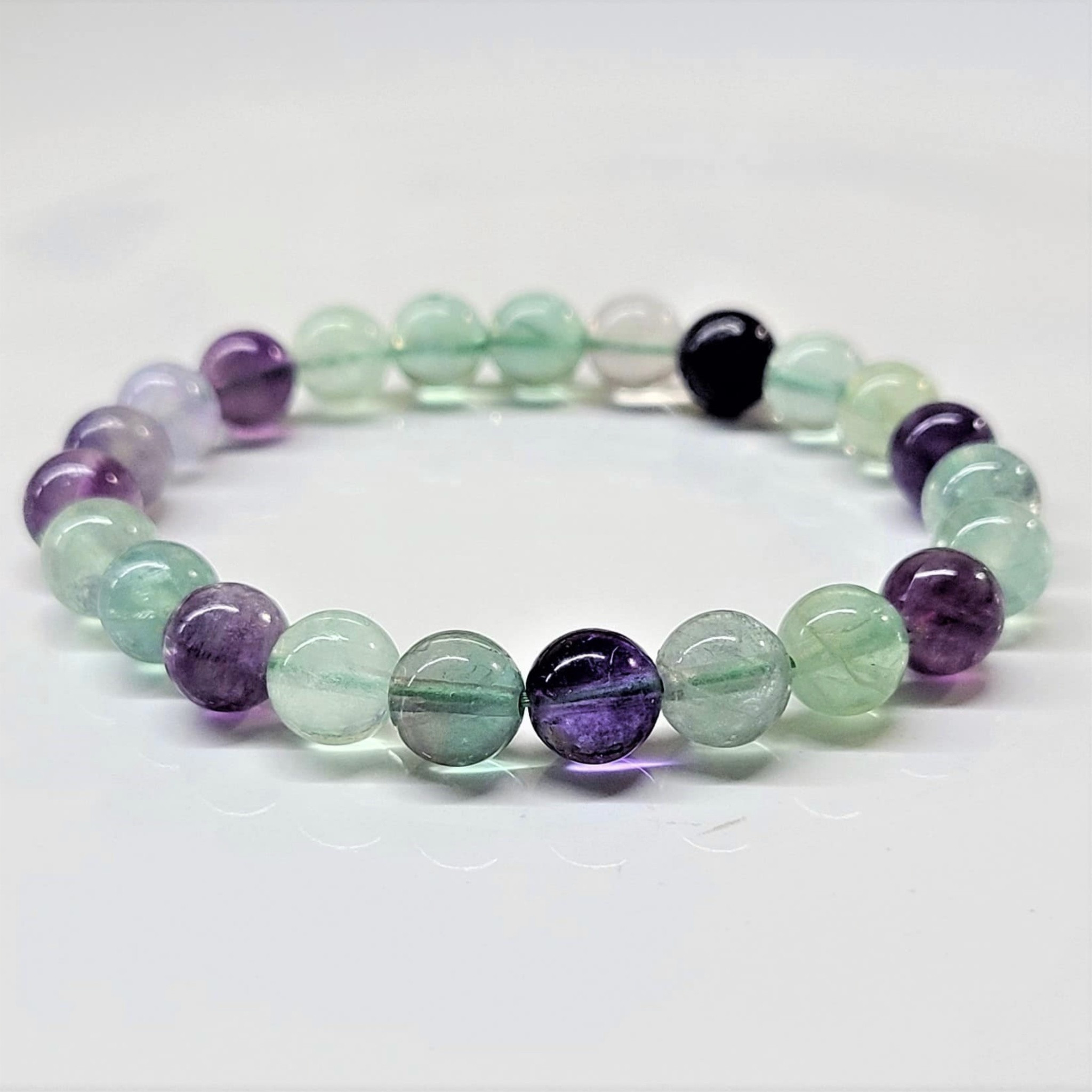 Fluorite Round Bead Bracelet - The Student's Stone