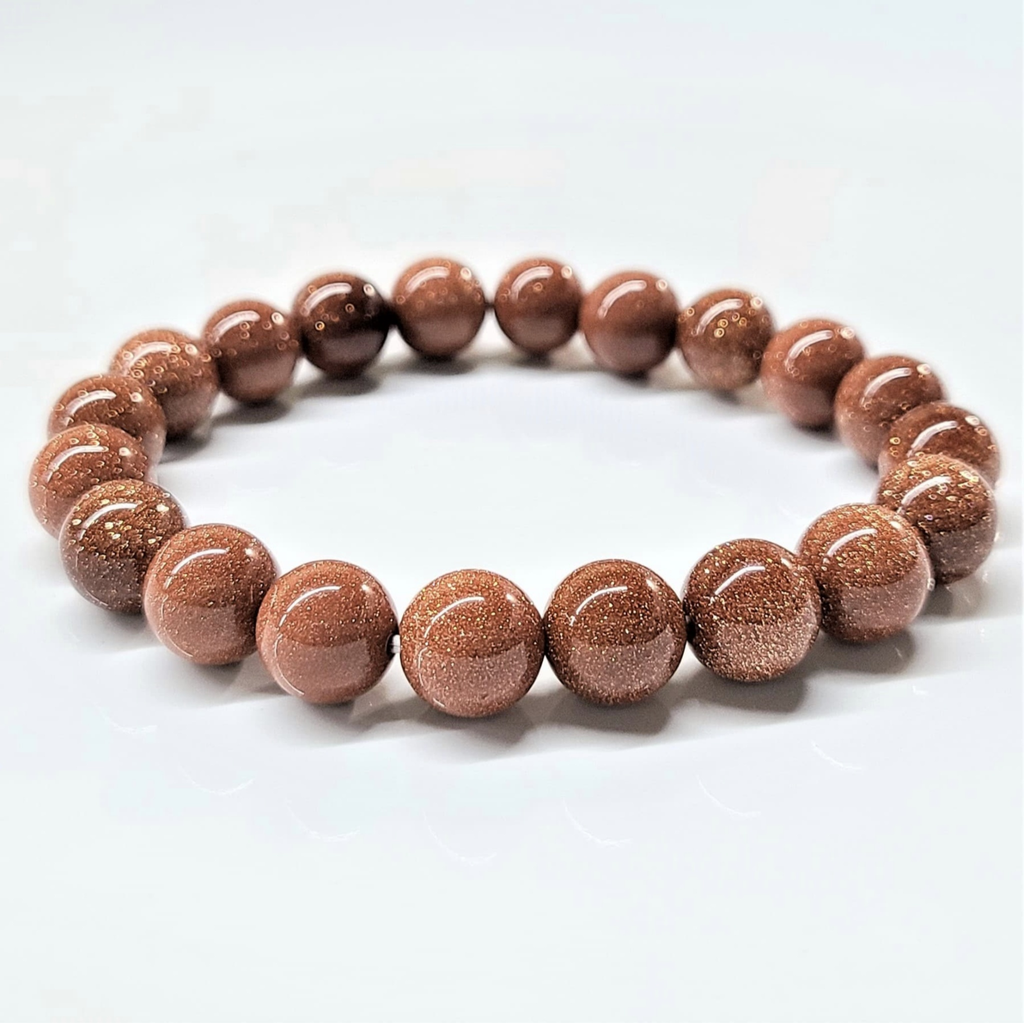Goldstone Round Bead Bracelet - Stone of Earthly Spirit Connection